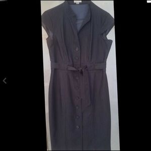 Calvin Klein Gray Belted Button Down Shirt Dress